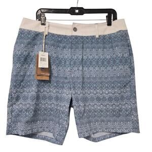 NWT Vast Mens Boardshorts Blue White Pattern Size 36 Swim Surf Waterboarding